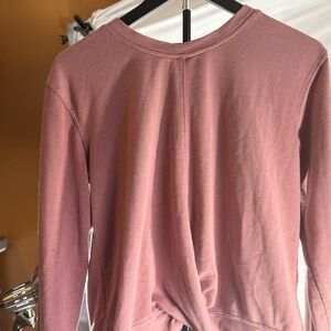 Knox Rose Women's Pink Long Sleeve Top knotted bottom size Medium